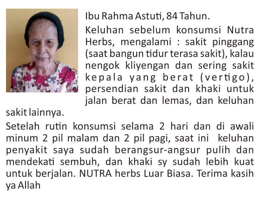 Testimoni Nutra Herbs | Nutra Herbs Pil Ajaib Yogyakarta